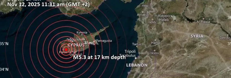 Ισχυρός σεισμός 5,3 Ρίχτερ συγκλόνισε την Κύπρο – Διπλή σεισμική δόνηση σε Πάφο και Λεμεσό